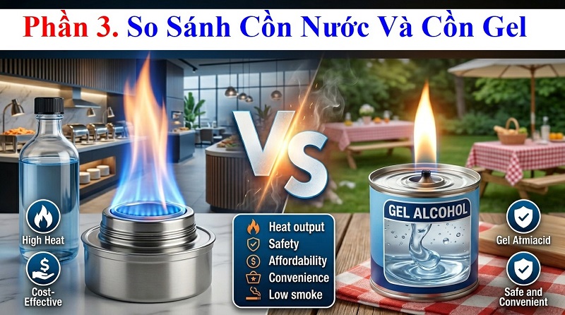 Cồn Nước Và Cồn Gel Loại Nào Tốt? So Sánh Chi Tiết Từ A–Z